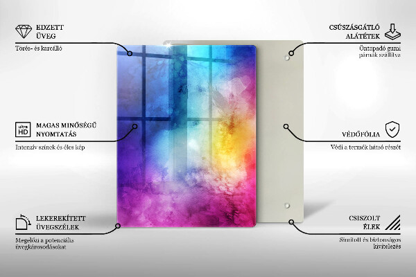 Placă din sticla protectie perete Stropi de acuarelă curcubeu