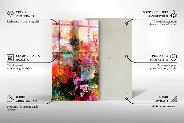 Placă din sticla protectie perete Abstracția vopselei