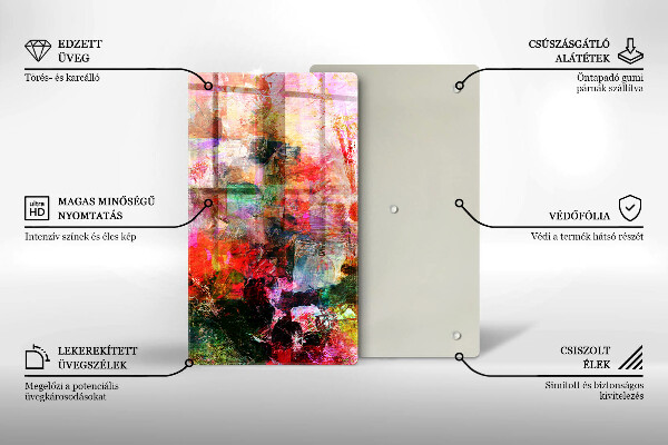 Placă din sticla protectie perete Abstracția vopselei