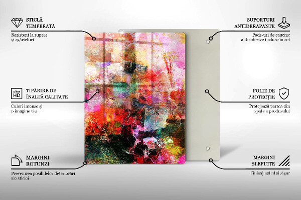 Placă din sticla protectie perete Abstracția vopselei