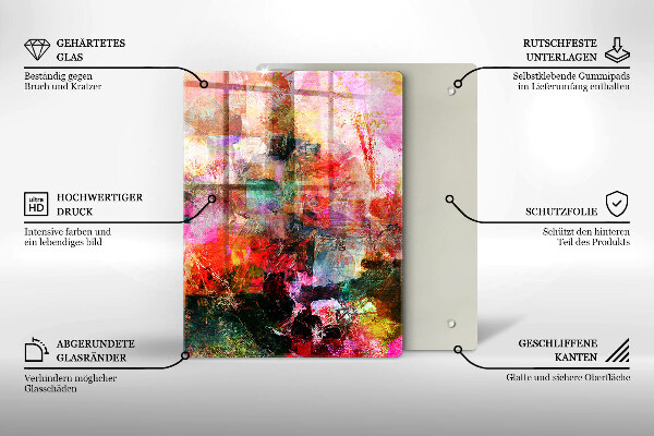 Placă din sticla protectie perete Abstracția vopselei