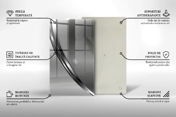 Placă din sticla protectie perete Abstracția metalului