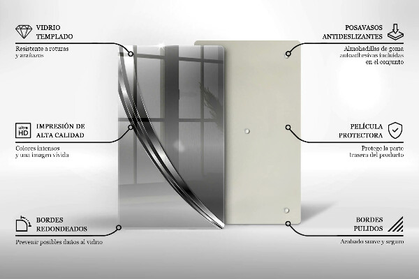Placă din sticla protectie perete Abstracția metalului