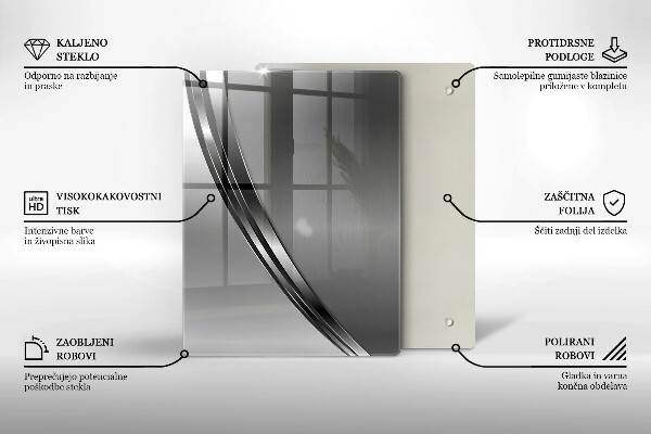 Placă din sticla protectie perete Abstracția metalului