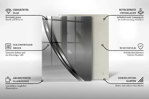 Placă din sticla protectie perete Abstracția metalului