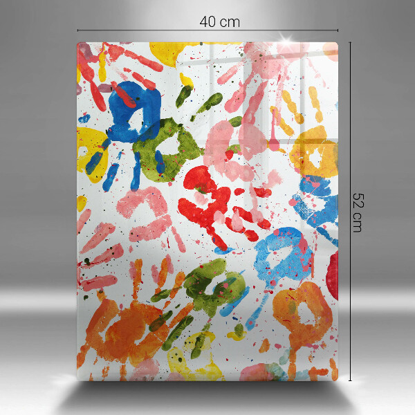 Placă din sticla protectie perete Urme de mâini ale copiilor