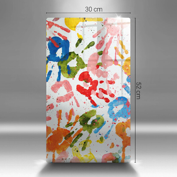 Placă din sticla protectie perete Urme de mâini ale copiilor