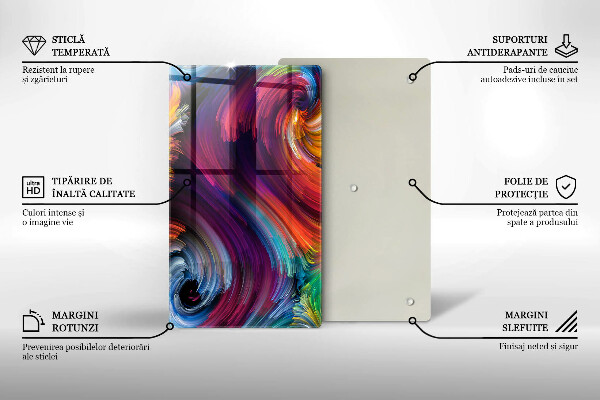 Placă din sticla protectie perete Evidențieri colorate