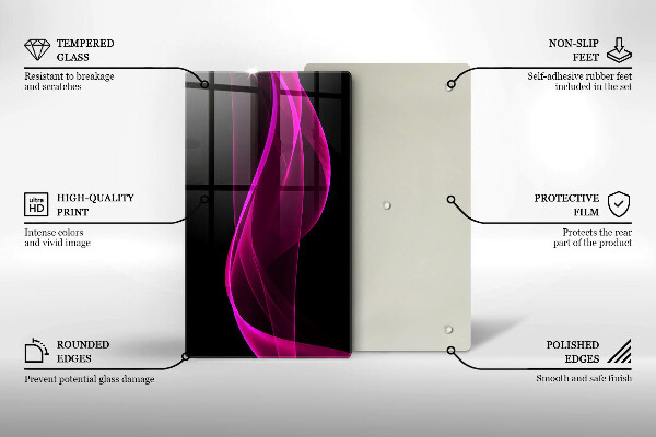 Placă din sticla protectie perete Abstracție roz