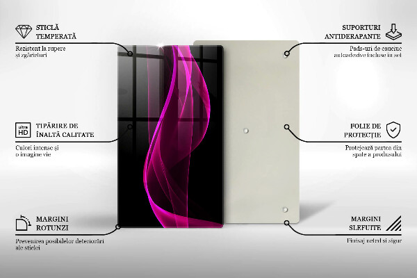 Placă din sticla protectie perete Abstracție roz