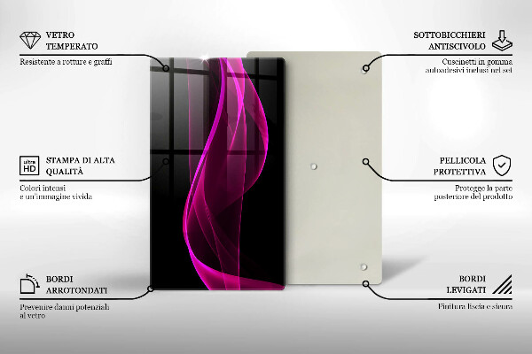 Placă din sticla protectie perete Abstracție roz