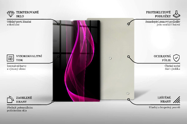 Placă din sticla protectie perete Abstracție roz