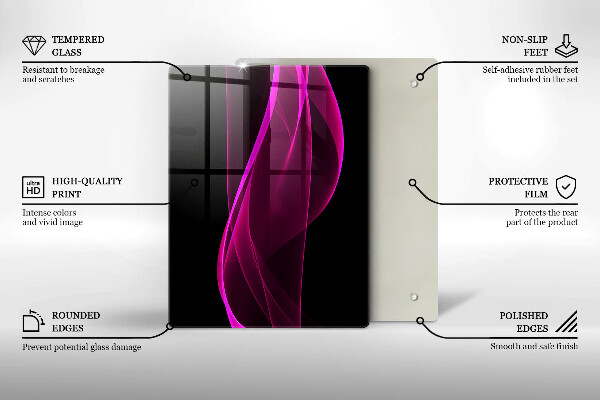 Placă din sticla protectie perete Abstracție roz