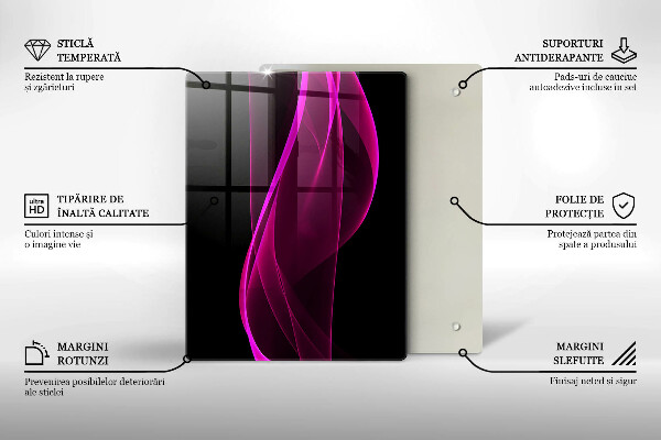 Placă din sticla protectie perete Abstracție roz