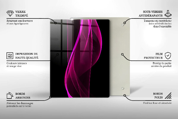 Placă din sticla protectie perete Abstracție roz