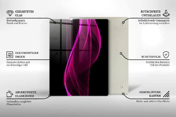 Placă din sticla protectie perete Abstracție roz