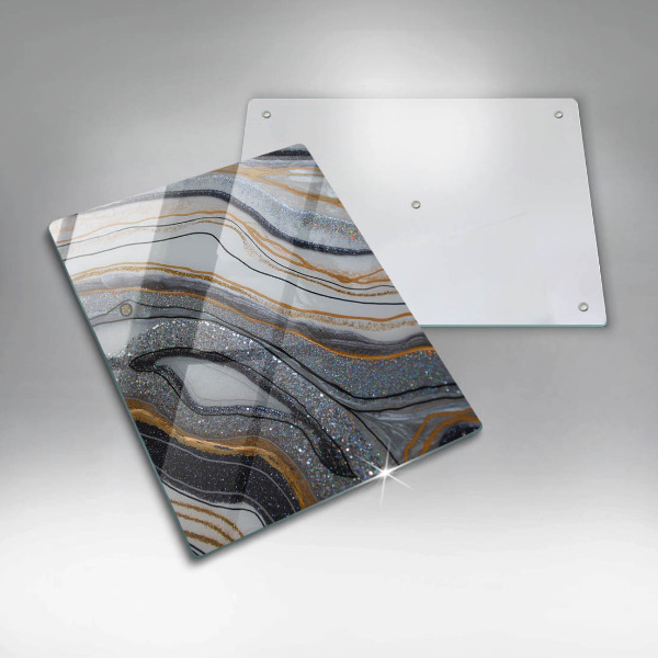 Placă din sticla protectie perete Stâncă cu aur