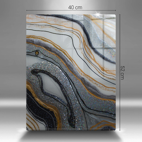 Placă din sticla protectie perete Stâncă cu aur