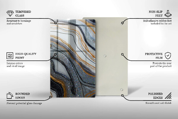 Placă din sticla protectie perete Stâncă cu aur