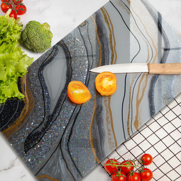 Placă din sticla protectie perete Stâncă cu aur