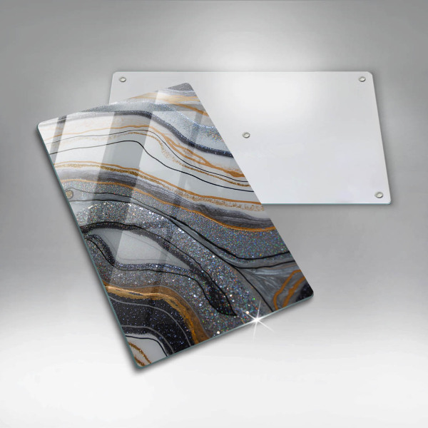 Placă din sticla protectie perete Stâncă cu aur