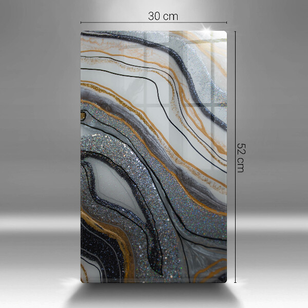 Placă din sticla protectie perete Stâncă cu aur