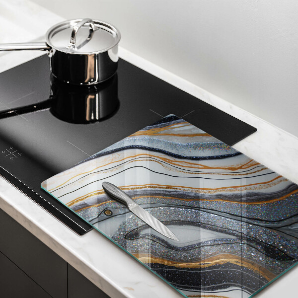 Placă din sticla protectie perete Stâncă cu aur