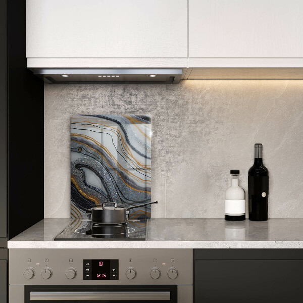 Placă din sticla protectie perete Stâncă cu aur