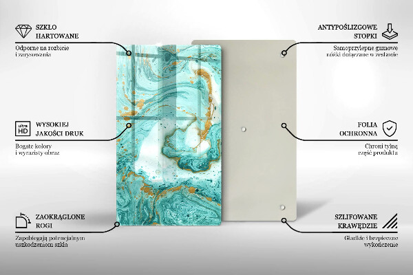 Placă din sticla protectie perete Abstracția albastră