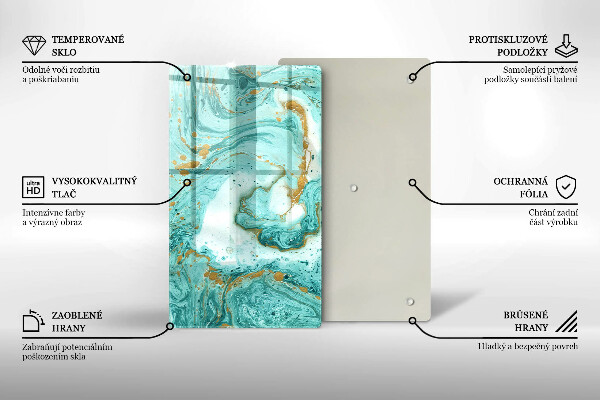 Placă din sticla protectie perete Abstracția albastră
