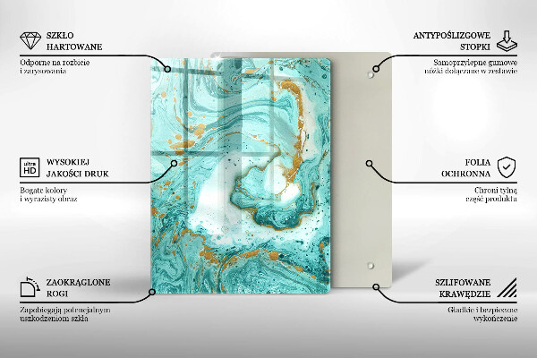 Placă din sticla protectie perete Abstracția albastră