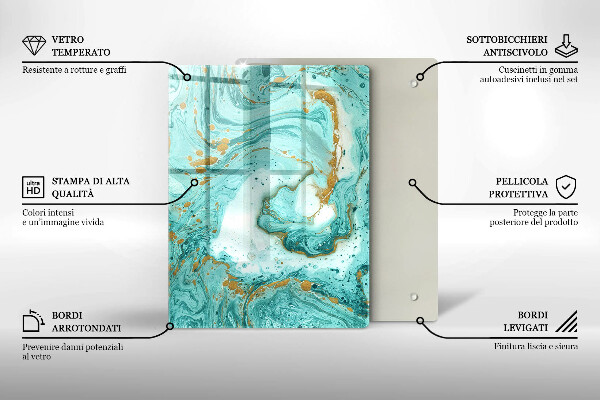 Placă din sticla protectie perete Abstracția albastră