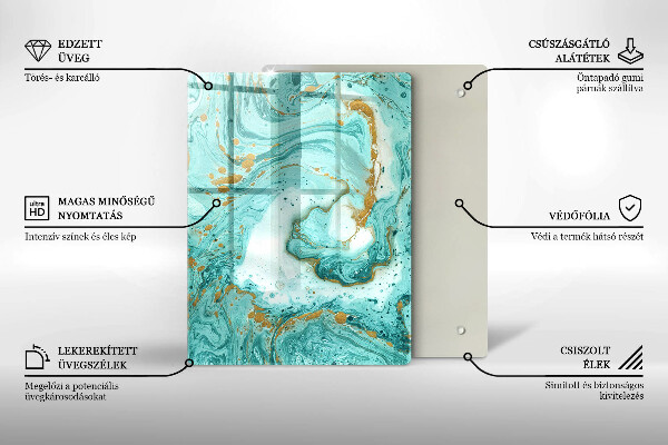 Placă din sticla protectie perete Abstracția albastră