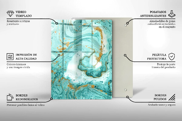 Placă din sticla protectie perete Abstracția albastră
