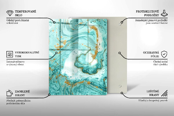 Placă din sticla protectie perete Abstracția albastră