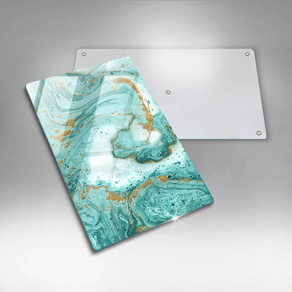 Placă din sticla protectie perete Abstracția albastră