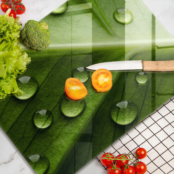 Placă din sticla protectie perete Natură rouă și frunze