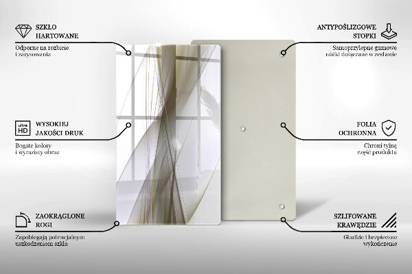 Placă din sticla protectie perete Design cu linii abstracte