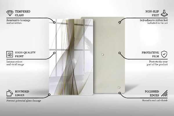 Placă din sticla protectie perete Design cu linii abstracte