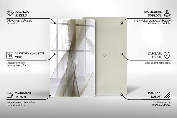 Placă din sticla protectie perete Design cu linii abstracte