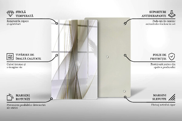 Placă din sticla protectie perete Design cu linii abstracte