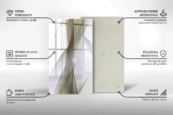 Placă din sticla protectie perete Design cu linii abstracte