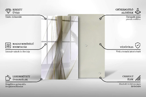 Placă din sticla protectie perete Design cu linii abstracte