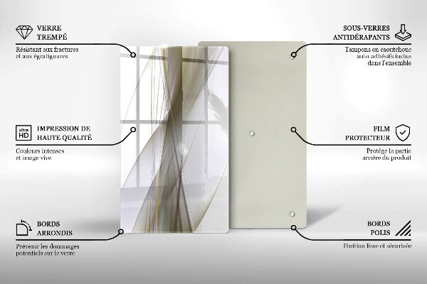 Placă din sticla protectie perete Design cu linii abstracte