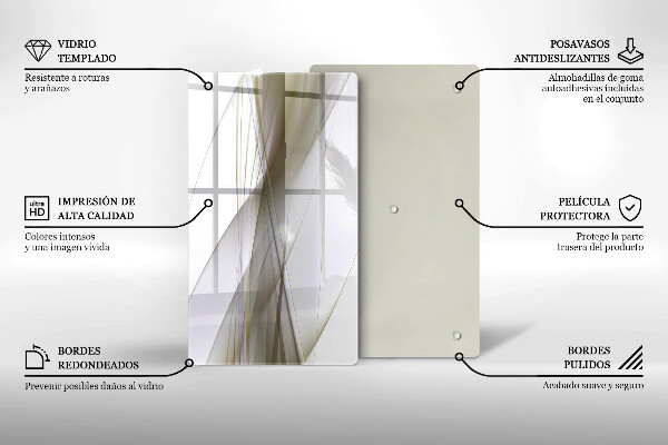 Placă din sticla protectie perete Design cu linii abstracte