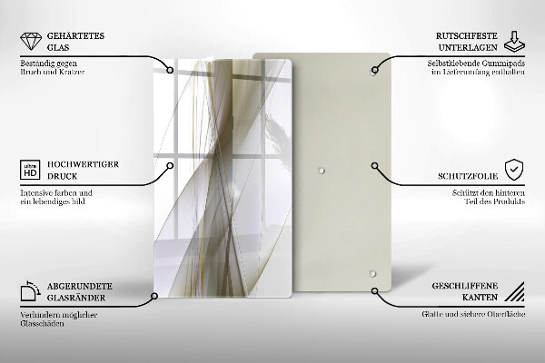 Placă din sticla protectie perete Design cu linii abstracte