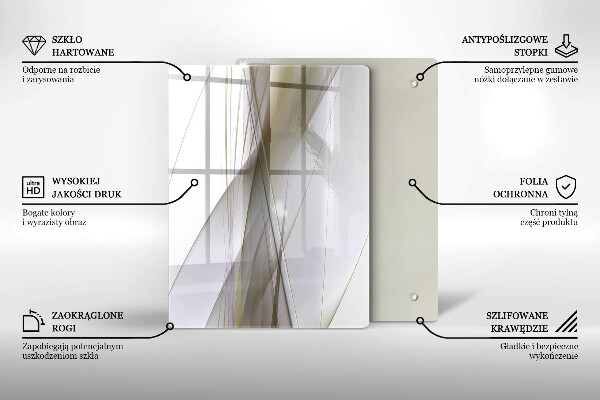 Placă din sticla protectie perete Design cu linii abstracte
