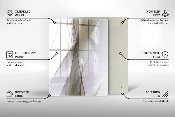 Placă din sticla protectie perete Design cu linii abstracte