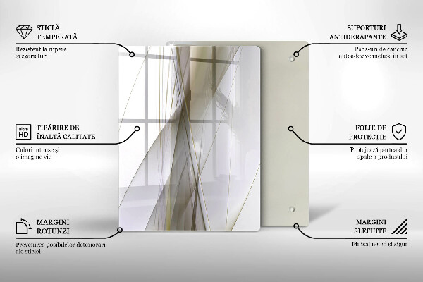 Placă din sticla protectie perete Design cu linii abstracte