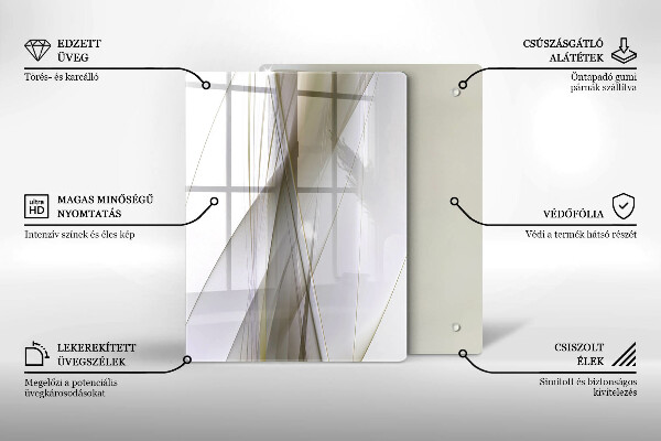 Placă din sticla protectie perete Design cu linii abstracte